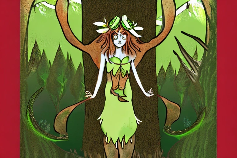 A Dryad is a forest spirit who helps keep the forest healthy.