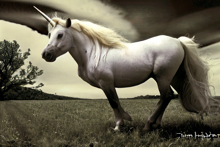 A unicorn is a magical creature that people often believe to be one of the most beautiful creatures